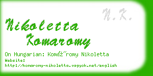 nikoletta komaromy business card